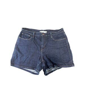 Levis Womens Denim Shorts Size 14 Dark Wash Stretch Cotton Casual Summer Wear